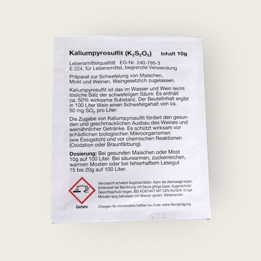 Kaliumpyrosulfit (Schwefel), 10 g Beutel